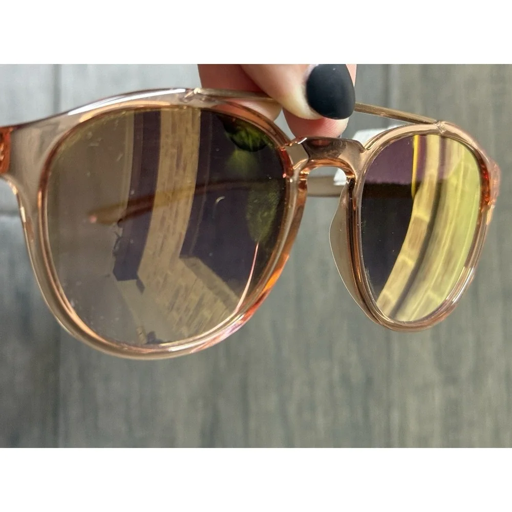Nike Kismet EV1203 Washed Coral Round Mirror Lens Scratched Women's Sunglasses